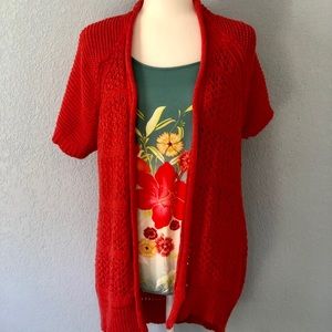 Anthropologie Guinevere Orange Open Cardigan